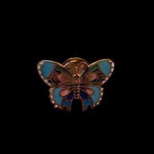 Cloisonne Style Butterfly Lapel Pin